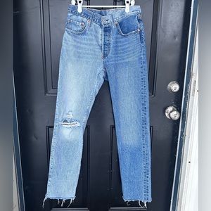 Levi’s 501 straight in two tone indigo size 26x30